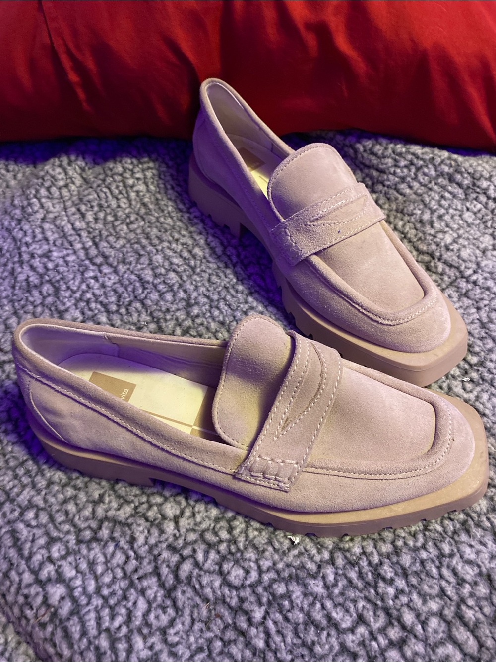 Dolce Vita Women's Suede Loafers in cream